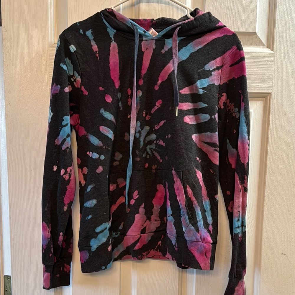 No Boundaries Pink and Blue Tie-Dye Hoodie
